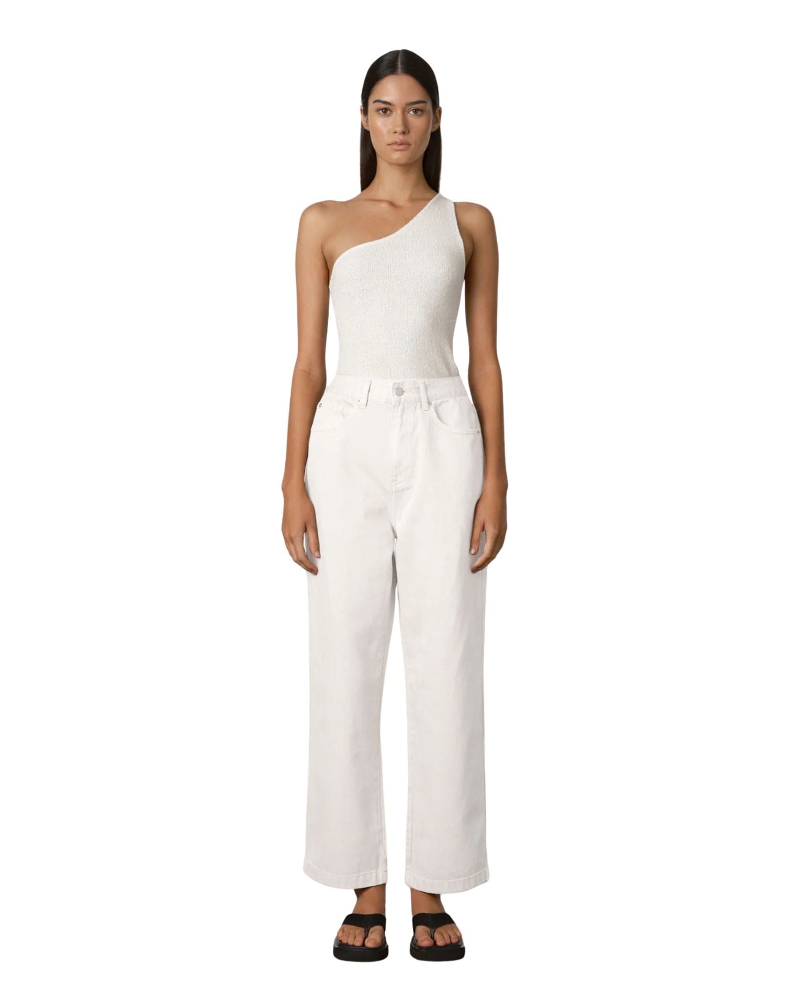 Zulu & Zephyr White Textured Knit Top