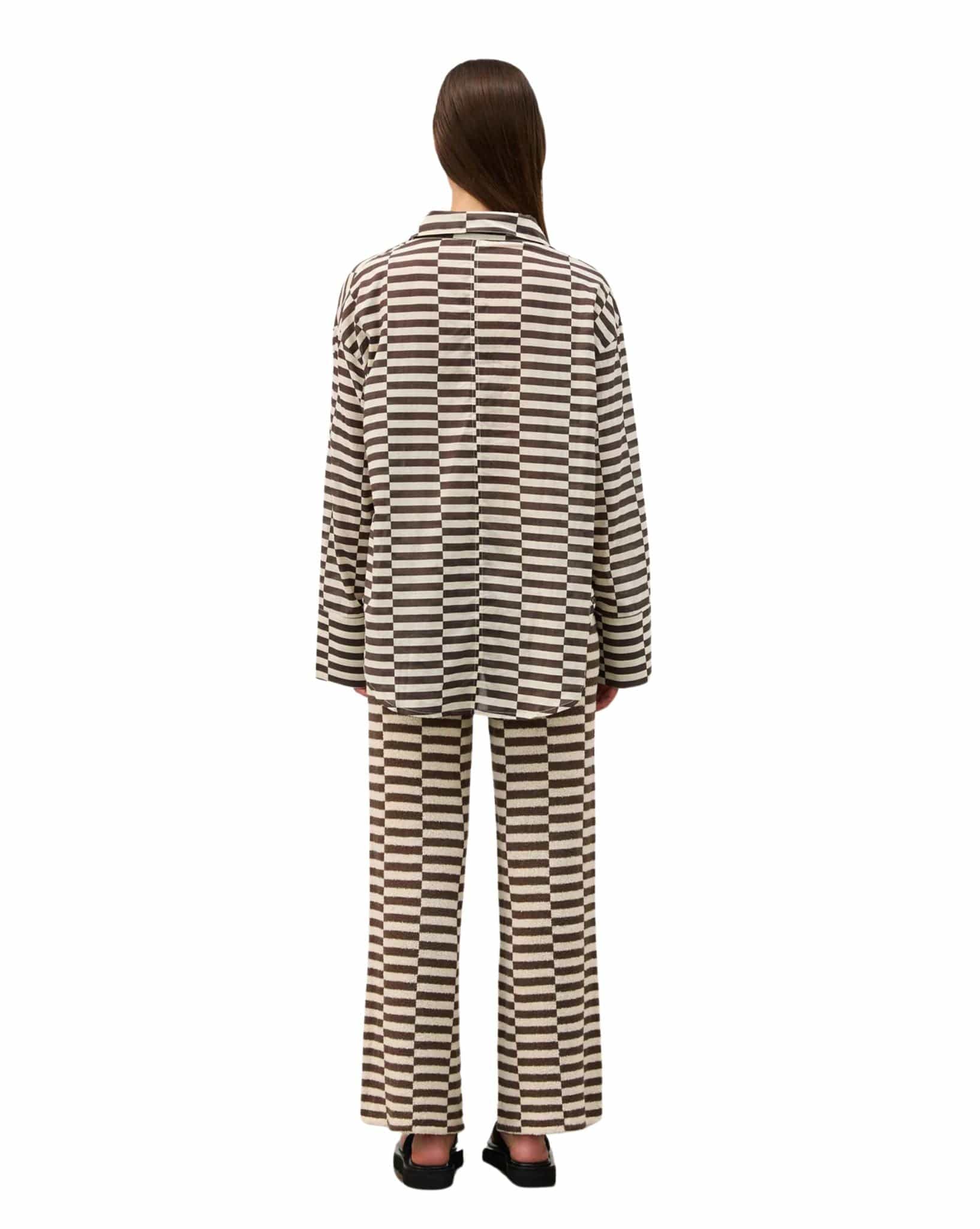 Zulu & Zephyr Womens Cocoa Grid Cotton Shirt