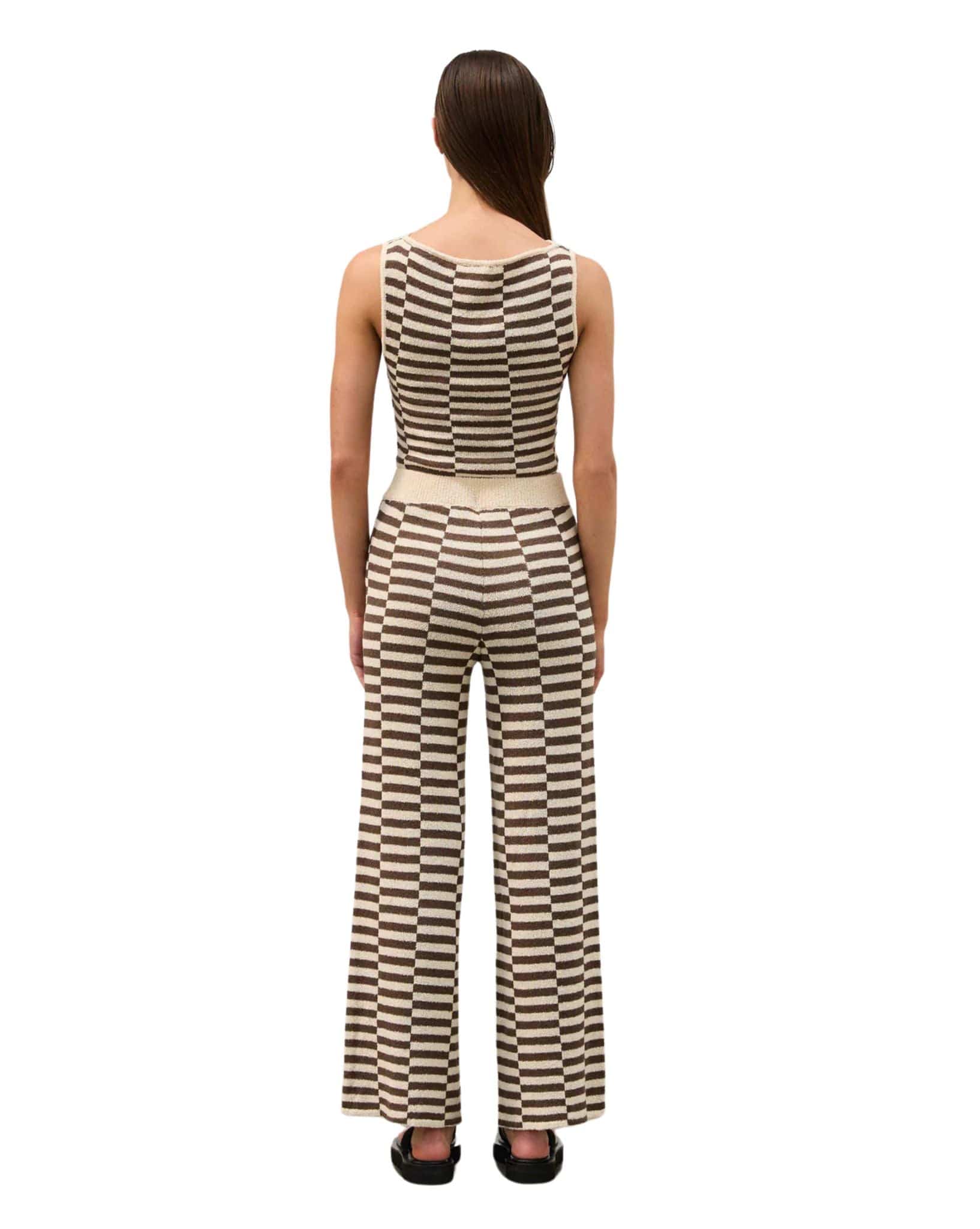 Zulu & Zephyr Womens Cocoa Grid Textured Knit Pant