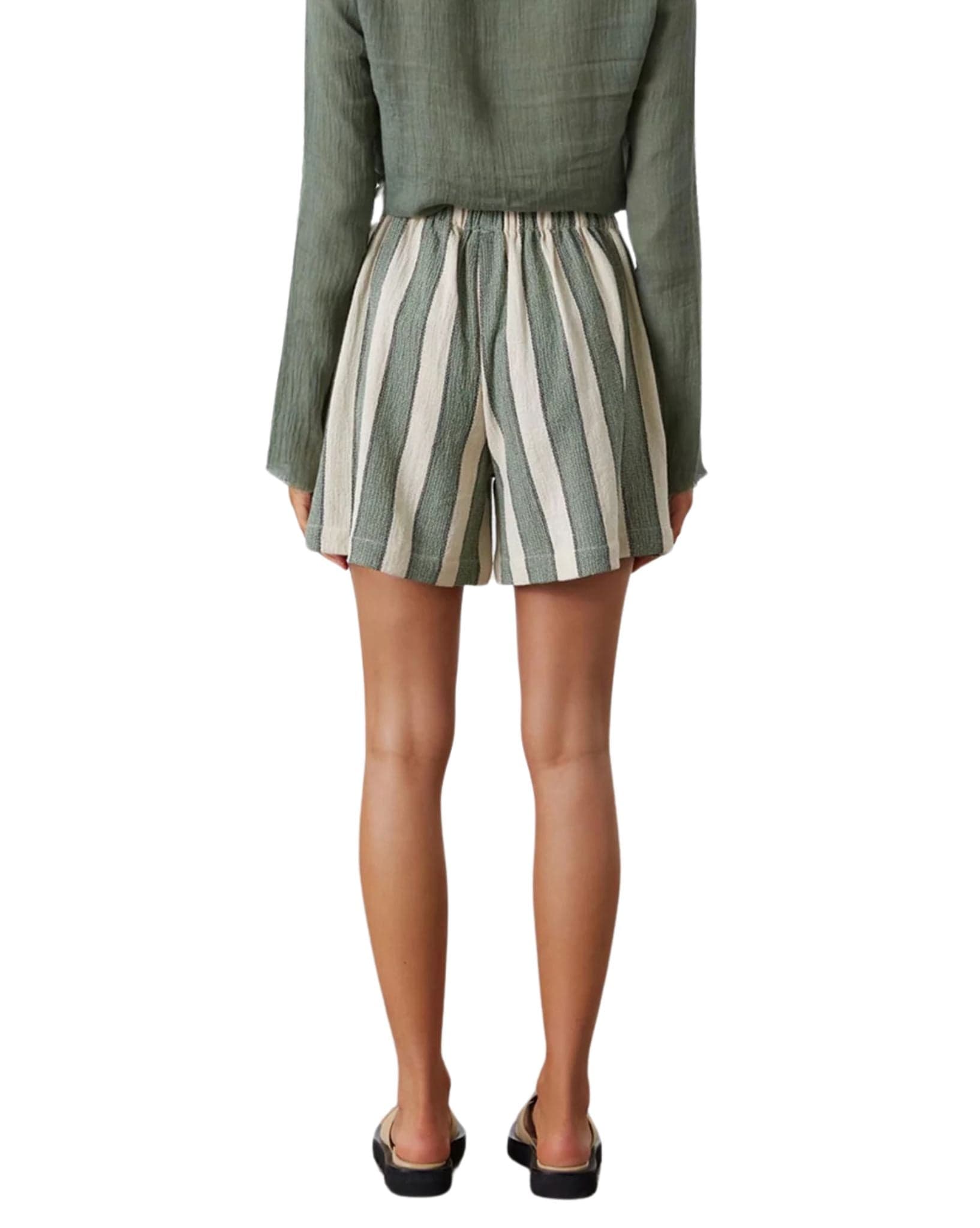 Zulu & Zephyr Womens Eucalyptus Stripe Organic Cotton Short