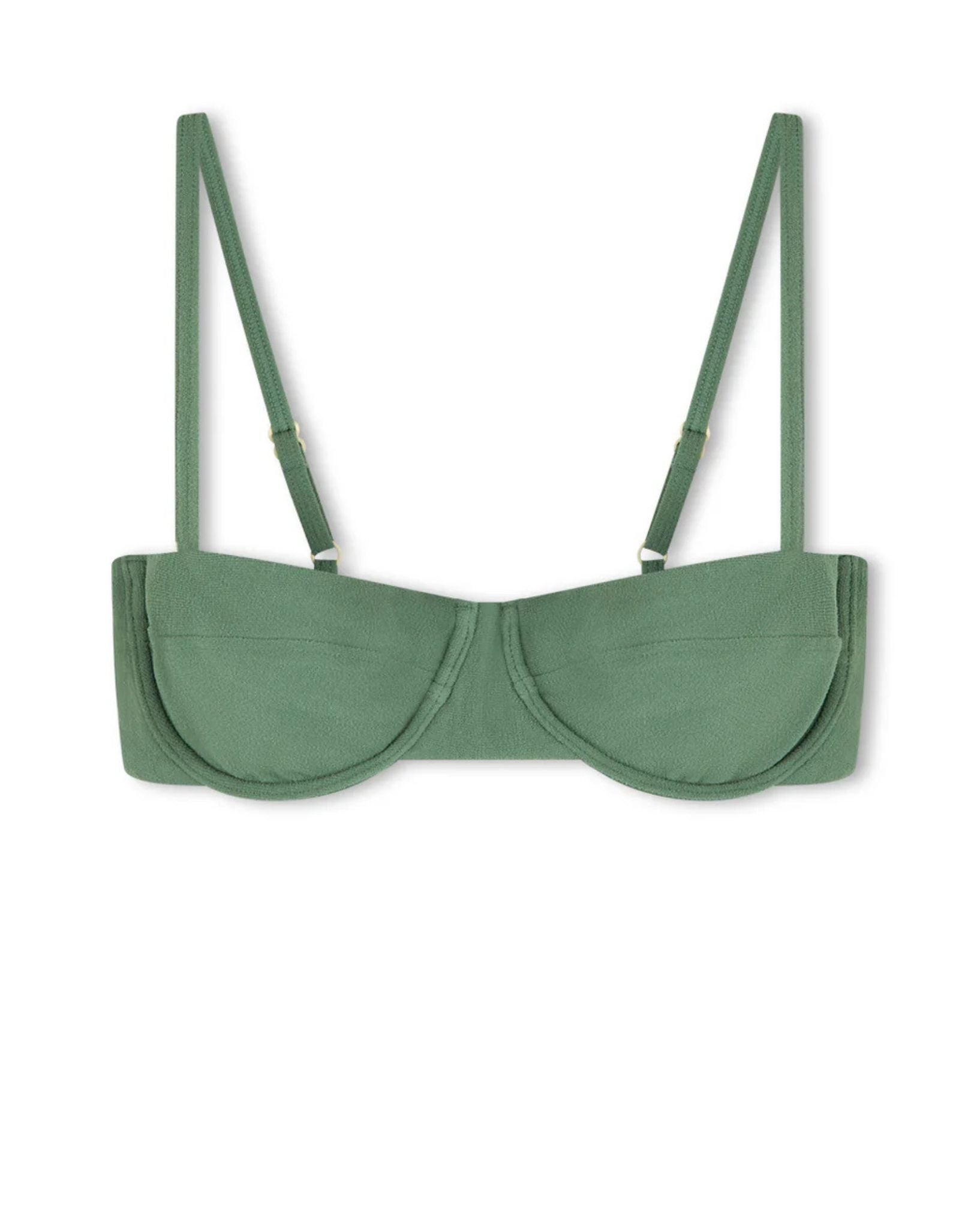 Zulu & Zephyr Womens Eucalyptus Textured Balconette Bra Cup