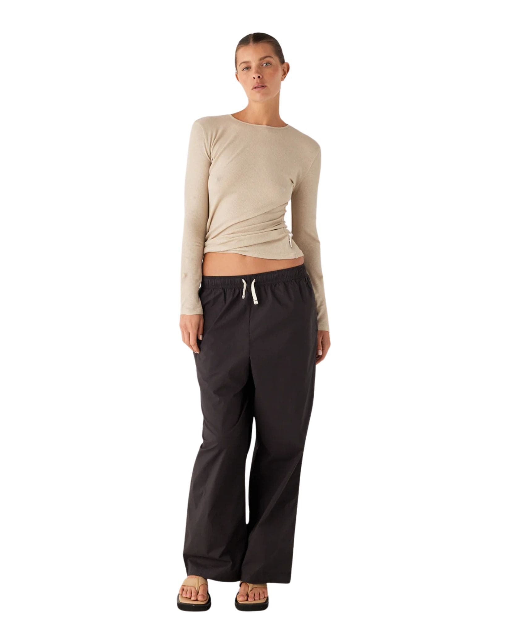 Zulu & Zephyr Womens Rib Hemp Jersey Long Sleeve Top