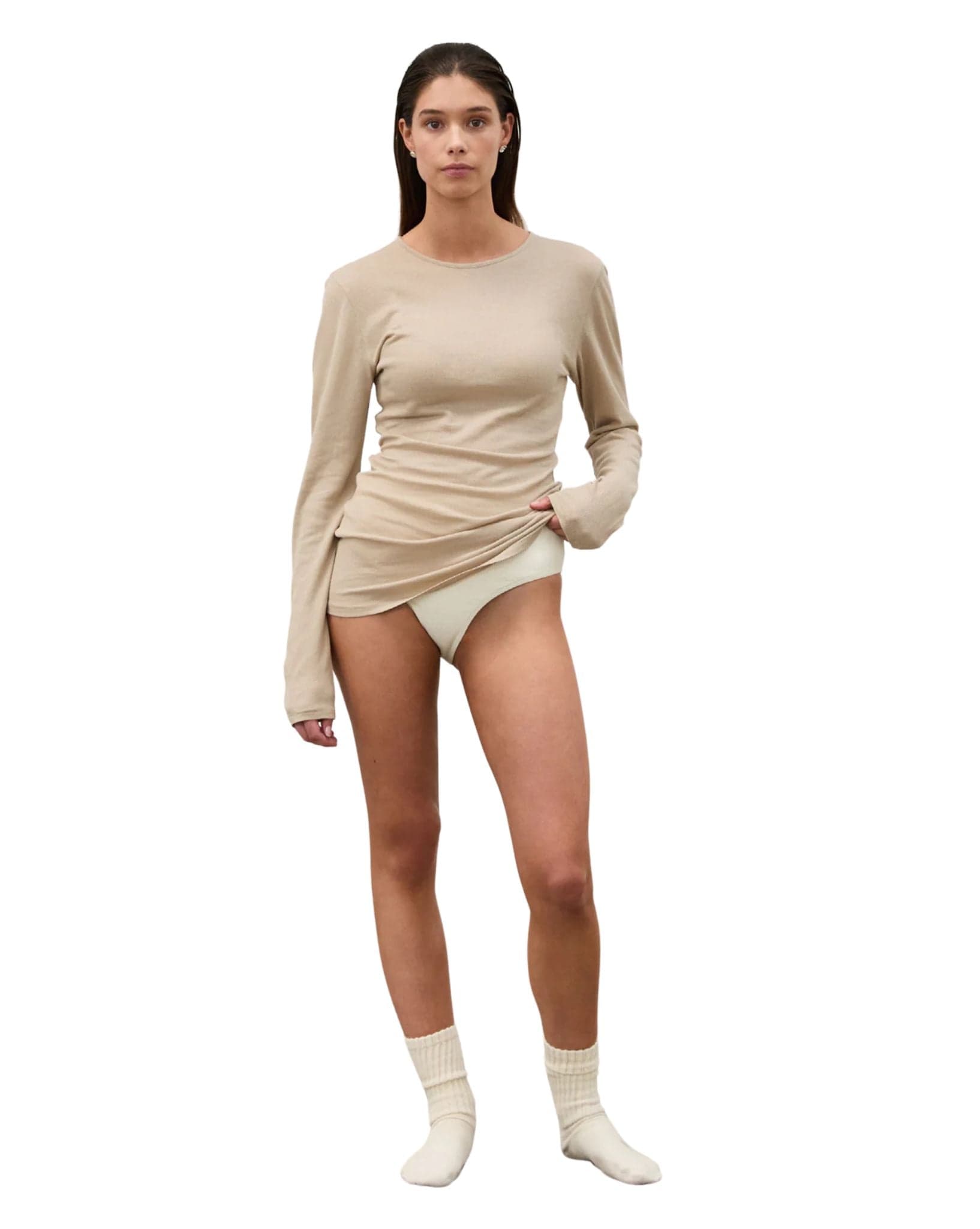 Zulu & Zephyr Womens Rib Hemp Jersey Long Sleeve Top