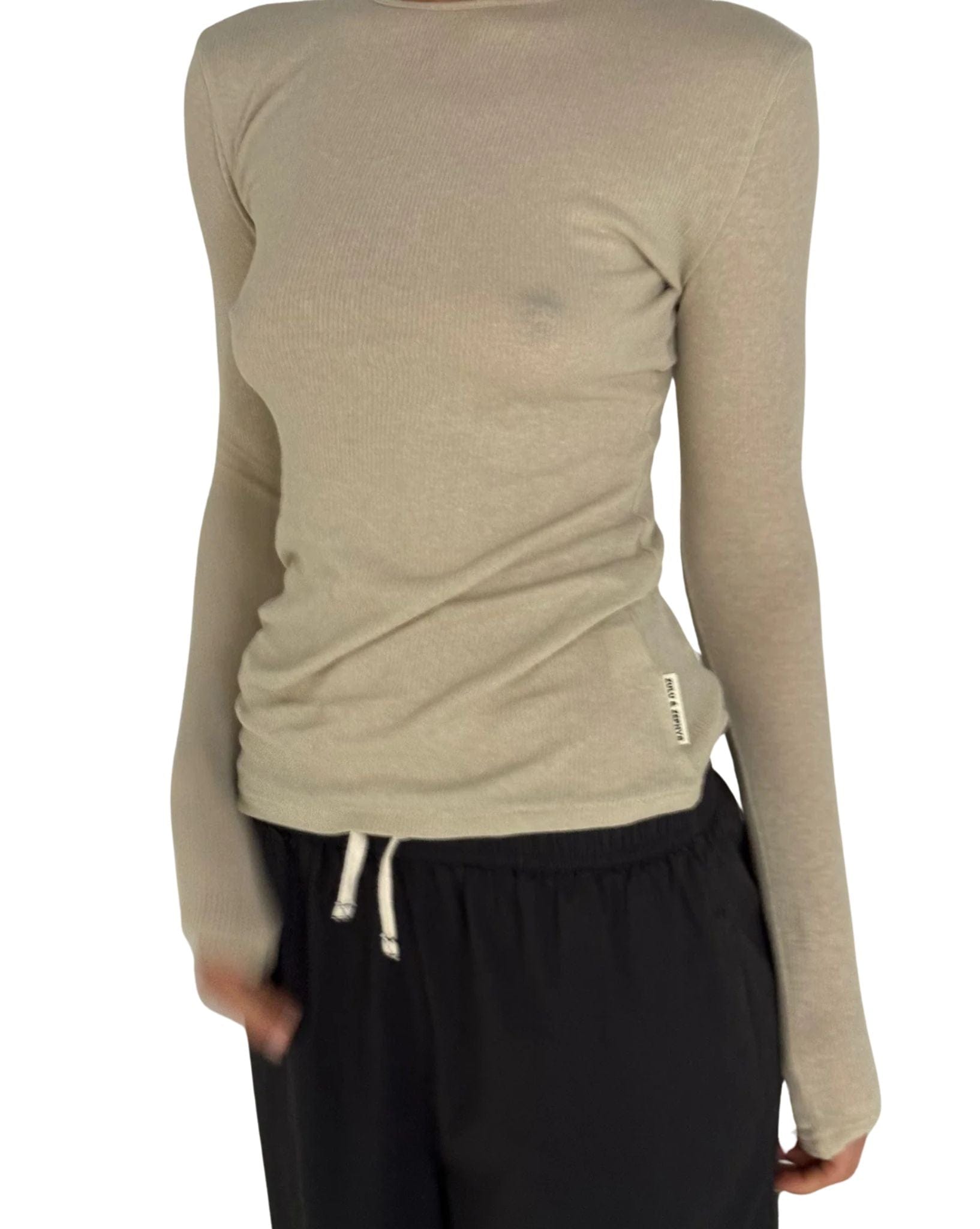 Zulu & Zephyr Womens Rib Hemp Jersey Long Sleeve Top