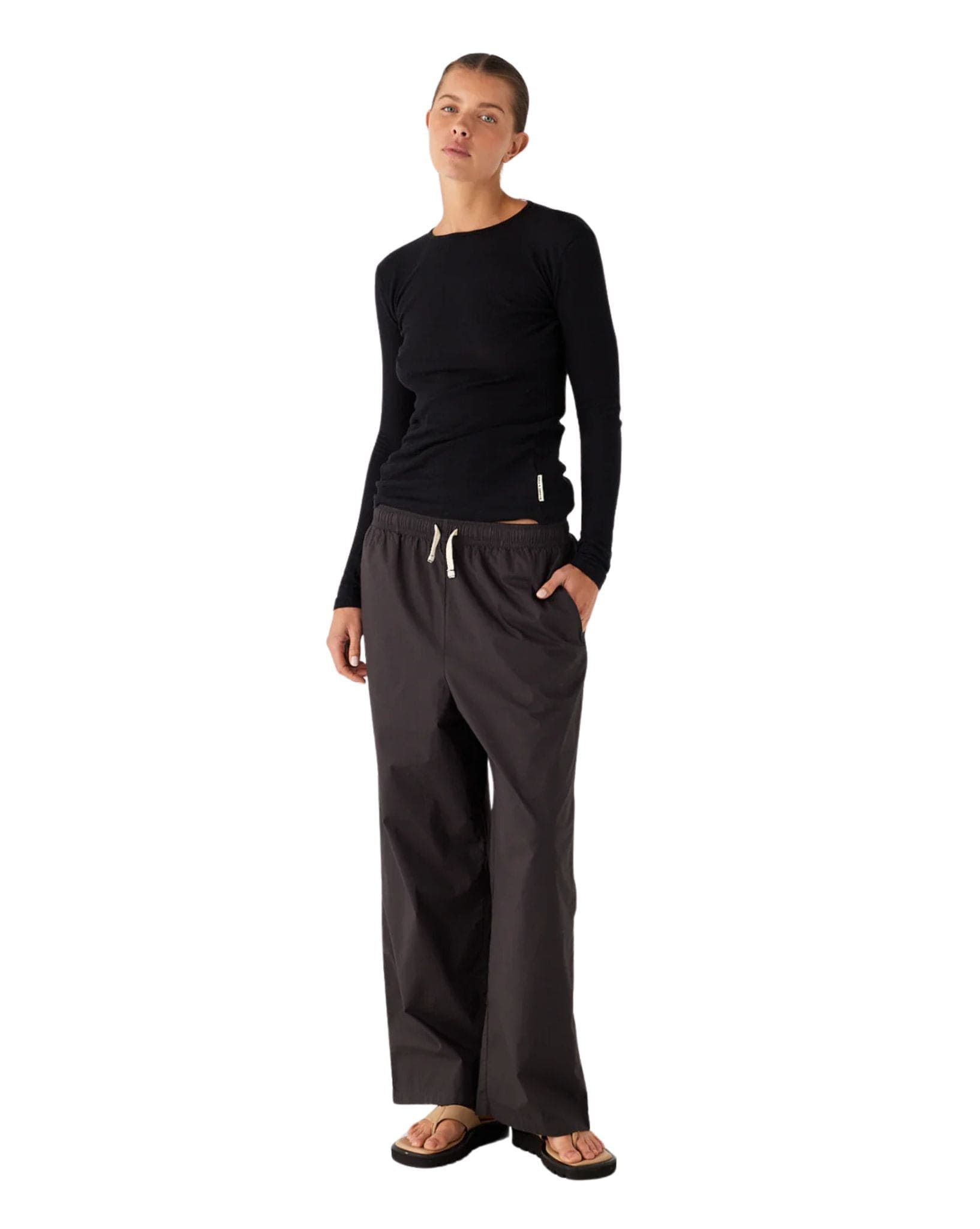 Zulu & Zephyr Womens Rib Hemp Jersey Long Sleeve Top