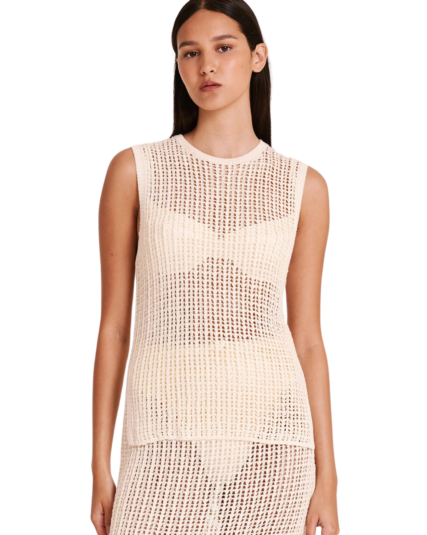 Nude Lucy Tesni Crochet Tank Natural