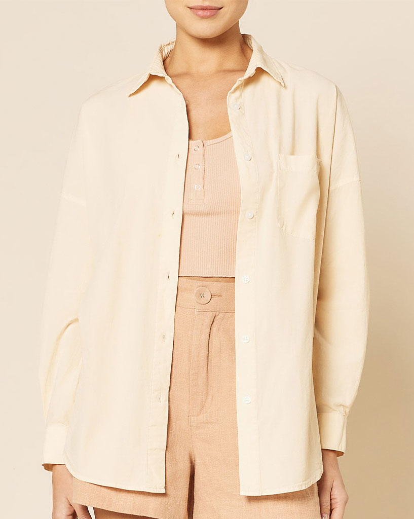 Nude Lucy / Naya Washed Cotton Shirt / Butter / NU24108