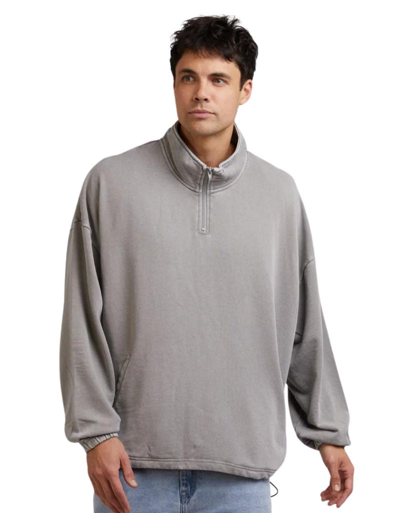Silent Theory Oversized 1/4 Zip Jumper Grey