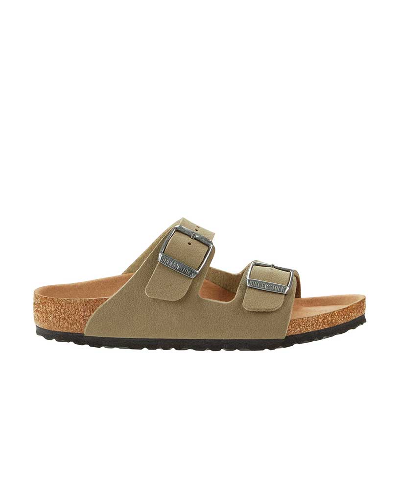 Birkenstock Arizona Kids Earthy Vegan Faded Khaki Birkibuc Narrow