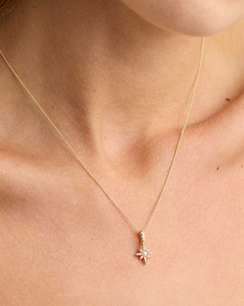 By Charlotte Gold Dancing In Starlight Pearl Pendant