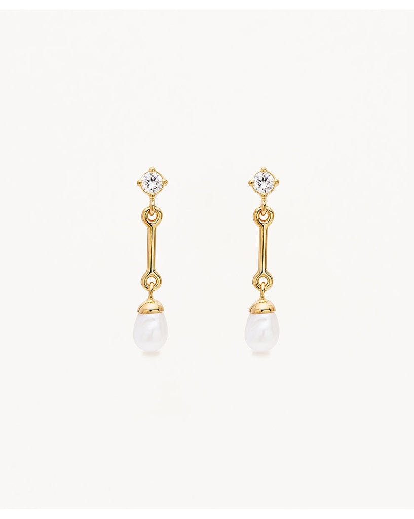 By Charlotte Gold Embrace Stillness Pearl Drop Earrings