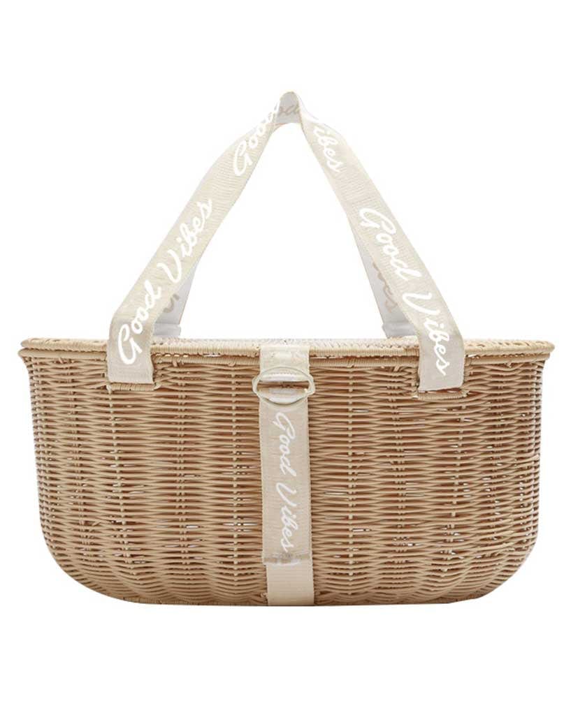 Good Vibes Rattan Insulated Picnic Basket