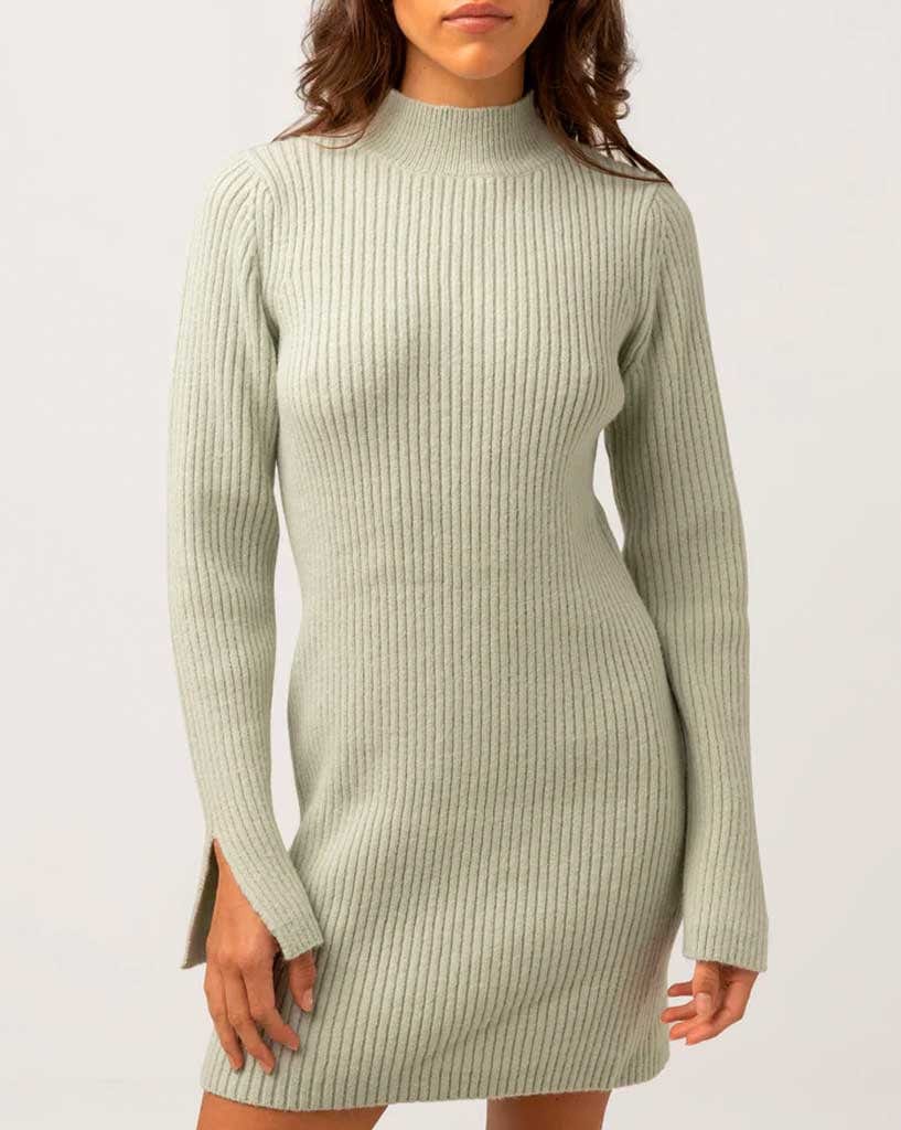 Rhythm Long Sleeve Knit Mini Dress